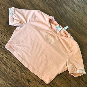 Adidas bubble gum pink cropped top